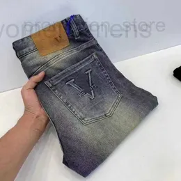 Men's Jeans designer Designer luxury purple jeans Fashion Mens Distressed Ripped Bikers Womens Denim cargo Men Black Pants very good O9X2 L9AH