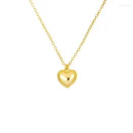 Kedjor Canner Golden Heart Necklace for Women Prata 925 Original Rock Punk Long Chain Collier Charm Accessory Mother's Day Gift