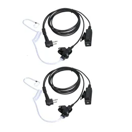 Earpieces Motorola Walkie Talkies med Mic 2 Pin Acoustic Tube -headset och PPT för CP200 GP2000 XU1100 PRO1150 MU12 (2 Pack)