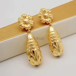 Dangle Chandelier Fashion Gold Color Flower Earrings Big Round Stud Big Pendant Dargle Drop Earring Afriacn Women Earrings Wedding Gifts 24316