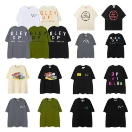Tasarımcı Galerileri Erkek T Shirt Porsiyonları Kadın Tshirts Grafik Tee El boyaması Ins Sıçrama Mektubu Yuvarlak Boyun T-Shirts Giysileri Ge T Shirt