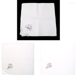 Галстуки-бабочки, 6 шт., винтажный хлопковый женский носовой платок с вышивкой, женский носовой платок с цветочным принтом F0S4