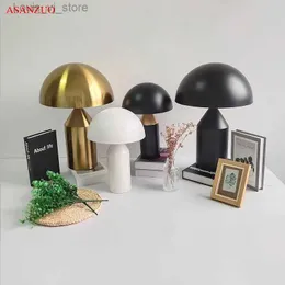 Tischlampen Schwarz Weiß Gold Tischlampe Kreative Pilz Tischlampe für Schlafzimmer Arbeitszimmer Wohnzimmer Dekoration Schreibtischlampe YQ240316