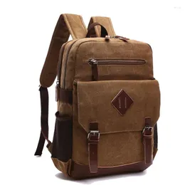 Рюкзак мужской, большой винтажный холст для книжного рюкзака, подходит для большинства школьных сумок для ноутбука 15,6 дюймов, походный дорожный рюкзак