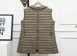 Piumino da donna 2020 Nuovo inverno antivento con cappuccio leggero gilet femminile sottile senza maniche lungo gonfio piumino per le donne5320436