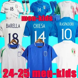 24 이탈리아 축구 저지 2024 유럽 컵 축구 셔츠 남자 세트 어린이 세트 기념 기념 축구 저지 팬 에디션