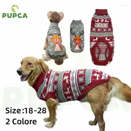 Hundkläder Pupca Ugly Christmas Reindeer Sweater Xmas Pet Winter Knitwear Clothes Warm Turtleneck Outfit For Medel stora hundar