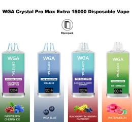 Original Digital Display WGA Crystal Pro Max Extra 15000 Puffs Einweg elektronische Zigarette 12k 15k 18k 5% Nikotin -Vape -Stift mit Bildschirm