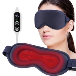 Reusable USB Electric Heated Eyes Mask Compress Warm Therapy Eye Care Massager Relieve Tired Dry Sleep Blindfold 240309