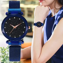 Outros relógios de luxo magnético céu estrelado para mulheres cristal analógico quartzo pulsos senhoras para relógio de presente y240316