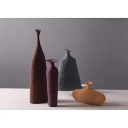 Vaser minimalistisk vas keramik - matt slutar nordiskt modernt bord geometriska morandi färger släpp leverans hem trädgård dhgmh