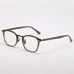 Оптические очки для мужчин и женщин Ретро-дизайнер GMS-647TS Модные листовые очки Титановая оправа Детальная эластичность Овальный стиль Анти-синий свет Линза с коробкой
