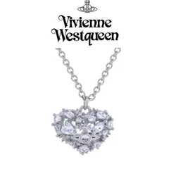Western Empress Dowager Vivienne Love Alien White Stone Saturn Necklace Womens Light Luxury Temperament Personality CollarBone High Version