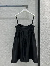 2024 Fashion Luxury Summer Women Hollow out Dresses Design Brand Sleeveless Dress Lady Casual Black Dress Designer Female Elegant Dress