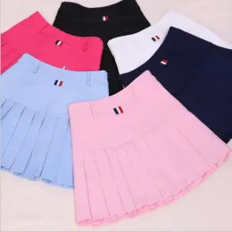 드레스 Haruku Ulzzang High Waist Ball Denim Pleated Skirts Lolita 스타일 여자 테니스 스커트 미니 귀여운 Aline Golf Skirt Short