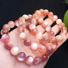 Link pulseiras 10mm natural rosa lepidolite pulseira moda cristal pedra preciosa jóias reiki cura presente para mulher 1pcs