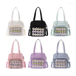 Duffel Bags Harajuku Crossbody para Mulheres Meninas JK Bag Clear PVC Janela Bolsas de Lona Escola Livro Ombro