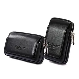 Männer Echtes Leder Taille Fanny-Pack Gürtel Tasche Geldbörse Zigarette ID Karte Halter Tasche Tasche Bum CellMobile Telefon Fall Abdeckung taschen 240308