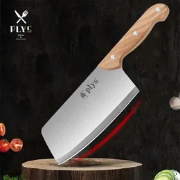 Tactical Knives PLYS Stainless Steel Slicing Knife Household Womens Model Kitchen Meat Cleaver Light Handle Utility KnifeL2403