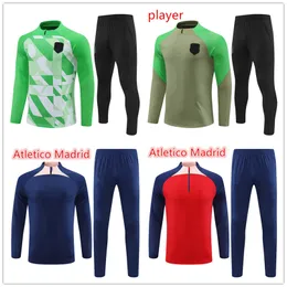 23 24 Atletico Madrids Men Kids Suarez Chandal Futbol Half Pull Soccer Training Suit Sursetement 2023 2024 Joao Felix M. Llorente de Football Tracksuit Kit