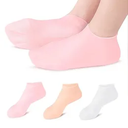 2 pezzi calzini per la cura del piede in silicone anti-cracking calzini gel idratante pelle morta screpolata rimuovi protezione strumenti per pedicure sollievo dal dolore