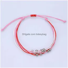 Kette handgemachte gewebte geflochtene Seil Perlen Charm Armbänder für Frauen Männer Liebhaber einfarbig Strand Freundschaft Schmuck Drop Lieferung Juwel Dhfzs