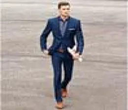 Yaz lacivert erkekler takım elbise 2018 erkekler için düğün takımları nazik erkek blazers ince fit damat smokin gündelik ceket 2 adet balo wear2366441