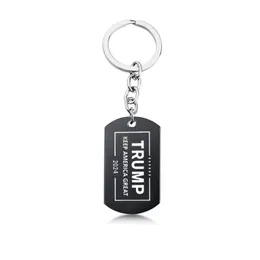 Rostfritt stål Trump Keychain Keep America Great Metal 2024 Trump Key Chain Necklace