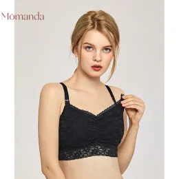 Tanks Momanda Maternity Nursing Bra Lace Underwear Breast Feeding Maternal Support Clothes For Pregnant Women Lingerie XS M XL Plus