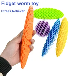 Brinquedo de malha elástica sensorial expansão de estresse contração deformação fidget worm brinquedo ansiedade alívio brinquedos