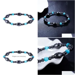 Charm Armbänder Schwarzer Naturstein Heilung NCE Perlen Sport Charm Armbänder für Männer Frauen Yoga Mode Dekor Schmuck Drop Lieferung Je Dh4Vc