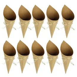 Baking & Pastry Tools 100Pcs Creative Vintage Kraft Paper Cylinder Confetti Cones Wedding Party Decor239j