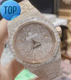 18k Rose Gold Custom Round Diamond Watch Dial Parts Luxury Accessoarer och Baguette Watch Parts