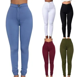 Женские джинсы с высокой талией, эластичные хлопковые леггинсы BuLift, стильные леггинсы, брюки-карандаш, женские спортивные базовые модели для тренировок