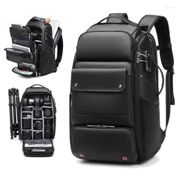 Mochila Homens Viajam Câmera SLR Profissional com Suporte de Tripé Destacável em um Anti-Roubo 40L 17 Polegada Laptop