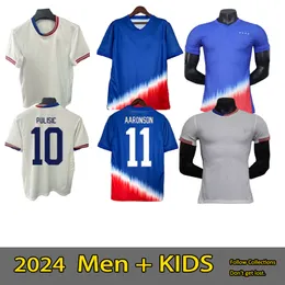 24 25 Pulisic McKennie Jersey Ertz Altidore Basın Ahşap Morgan Lloyd 2024 2025 Kadın Amerika Futbol Gömlek Amerika Birleşik Devletleri Camisetas USAS USMNT Oyuncu Erkek Kiti