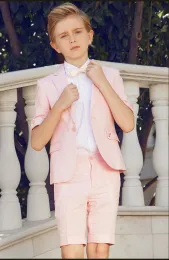 Suits Boy Wedding Suits 2 Pieces 2023 Summer Child One Button Formal Wear For Children Boys Celebrity Jackets Jackor + Shorts