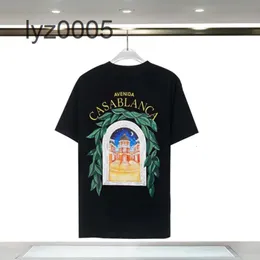 Casablanc Herren-T-Shirt-Sets, 24 SS-Designerhemden, bedrucktes Herren-Freizeithemd, lockeres Seiden-Casablacnca-Hemd mit kurzen Ärmeln, luxuriöses T-Shirt, hochwertige T-Shirts 3SW6