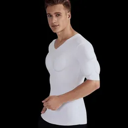 PROJEKTOWE Mięśnie fitness Pec Tops Invisible Pads Bielizna Duża klatka piersiowa Zwiększona shaper męska koszule 240315