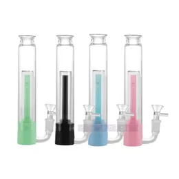 Colorful Silicone Bong Glass Pipes Hookah Waterpipe Bubbler Glass Filter Handle Bowl Portable Removable Dry Herb Tobacco Cigarette Holder Smoking Handpipes DHL