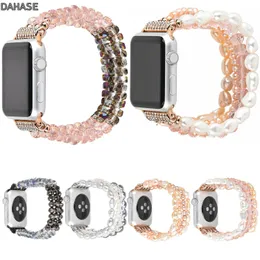 Feminino cristal diamante pérolas cinta para relógio série 6 5 4 3 2 1 banda jóias pulseira para iwatch 38/40mm 42/44mm pulseira 240311