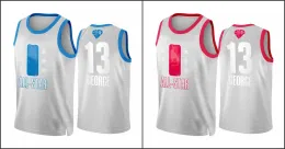 Personalizzato Uomo Donna Gioventù Los Angeles Clippers''Paul George 2022 Cleveland All-star Jersey Grigio Blu Rosso 75th Patch Uniforme