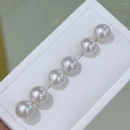 Orecchini a bottone in vero oro massiccio 18 carati Set naturale Akoya bianco orecchino di perla di alta qualità 8-9mm orecchini a bottone brillanti rotondi gioielli di lusso