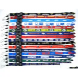 Keychains Lanyards Designer Keychain FashionAmerican Football Team Men Sport mobiltelefon LANYARD HEALK HUGNING FÖR KEYS ID CARD EMPL DHSYD