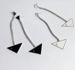 Women Triangle Letter Stud Earring Long Tassel örhängen med frimärksmash smycken tillbehör för gåva party1946707