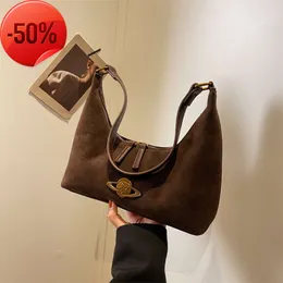 Factory Stores Herbst und Winter Hirschleder Samt Unterarmtasche für Damen 2024 Neue High-End-modische Western-Handtasche mit einzigartigem Design