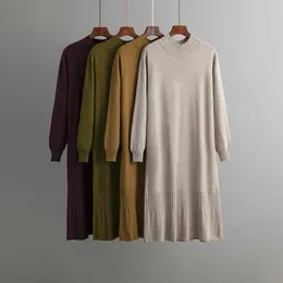 Basic Casual Dresses Winter Basic OverSized Sweater Dress Autumn Women Loose Casual Knit Long Dress Lady Pullover Warm Sweater Dresses ElegantC24315