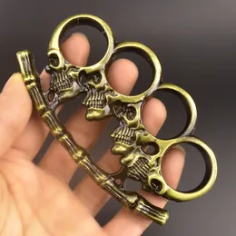 Kafatası Metal Knuckle Duster Dört Parmak Boks Boks Kapağı Savunma Boks Açık Güvenlik Savunma EDC Aracı