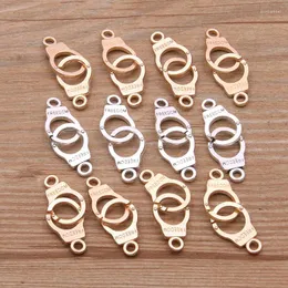 Charms 20pcs 2 컬러 2024 중공 소형 수갑 커넥터 수제 장식 DIY 보석 만들기 발견을위한 빈티지