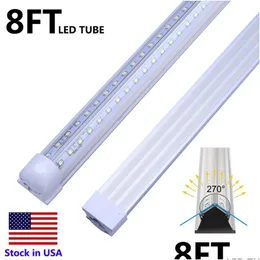 LED Tüpler 8 Garaj Işığı 4ft 5ft 6ft 8ft feet 72 inç Bubs 120W T8 Tüp Işıkları Çift Taraflı Depo Aydınlatma Damlası BBS DHAXI